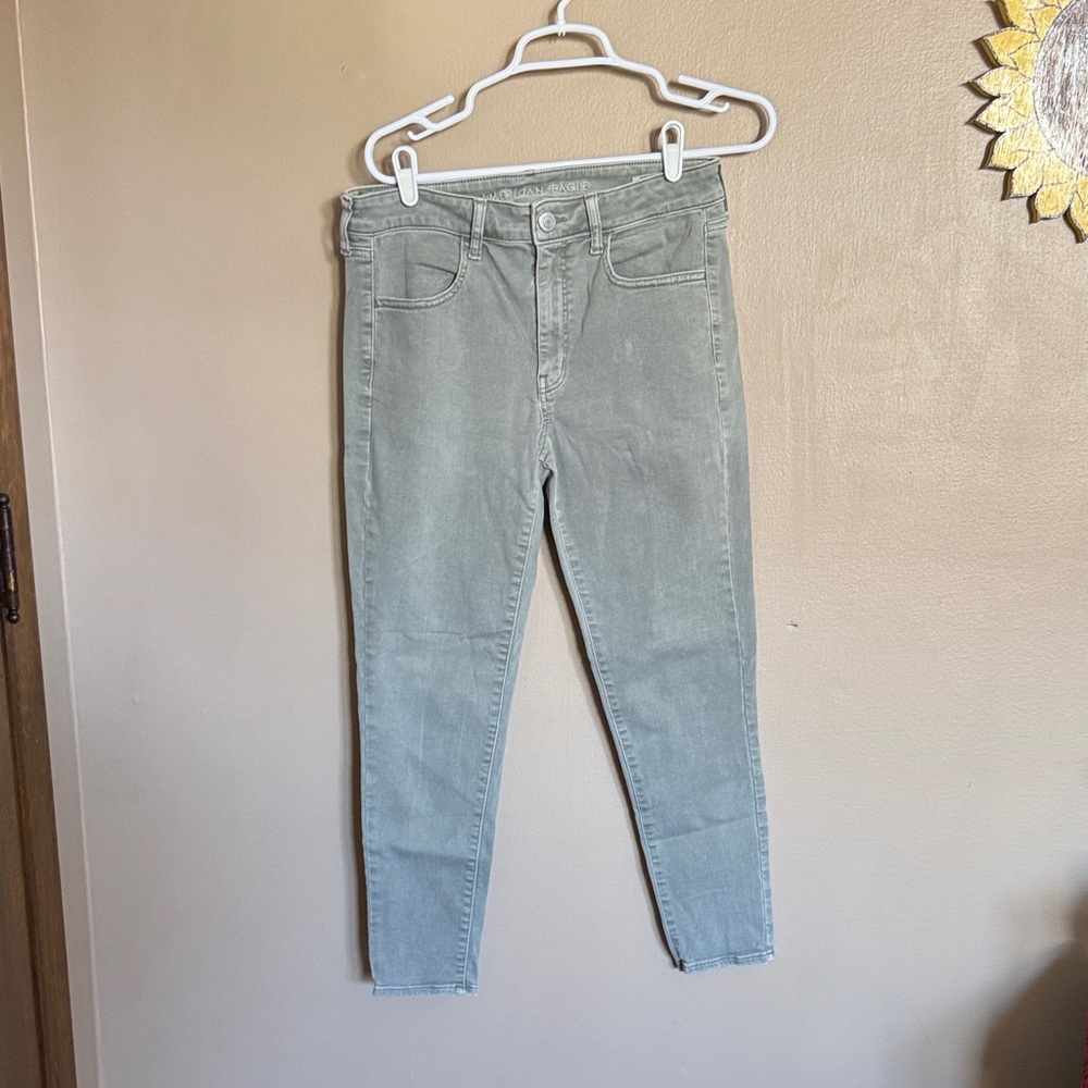 American Eagle Outfitters High Rise Green Jeans